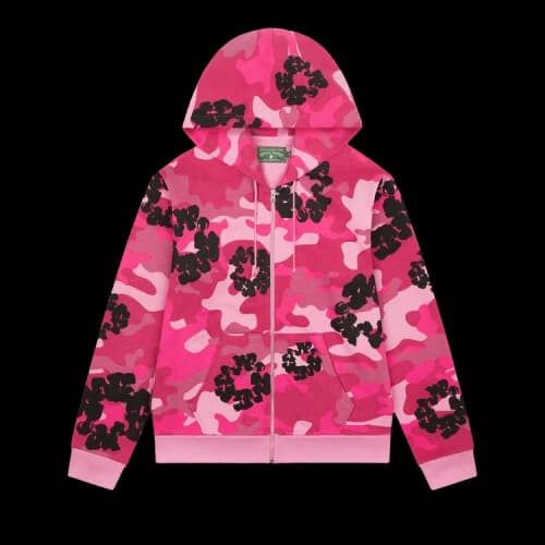 Denim Tears Wreath Zip Hoodie 'Pink Camo'