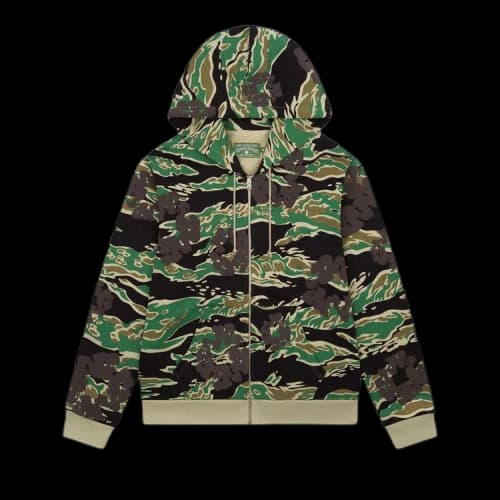 Denim Tears Wreath Zip Hoodie 'Green Camo'