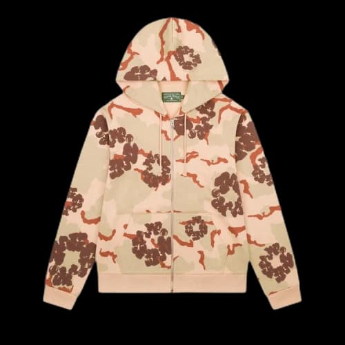 Denim Tears Wreath Zip Hoodie 'Tan Camo'