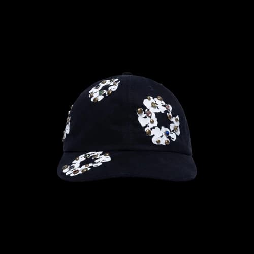 Denim Tears Rhinestone Cotton Wreath Cap 'Black'