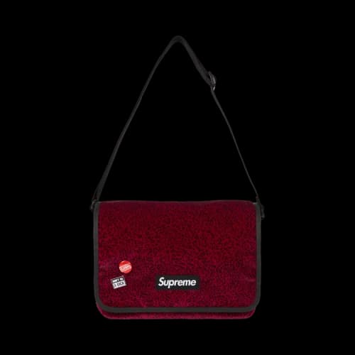 Supreme Velvet Small Messenger Bag 'Red Leopard'