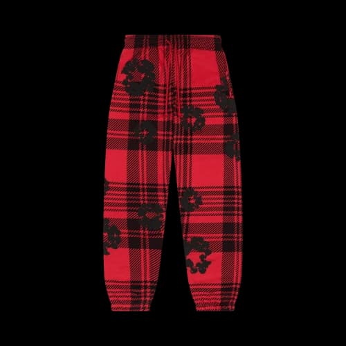 Denim Tears Plaid Cotton Wreath Sweatpants 'Red'