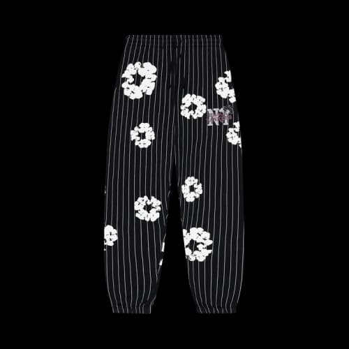 Denim Tears Pinstripe Wreath Sweatpants 'Black'