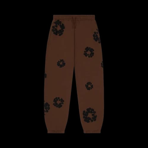 Denim Tears Black Cotton Wreath Sweatpants 'Brown'