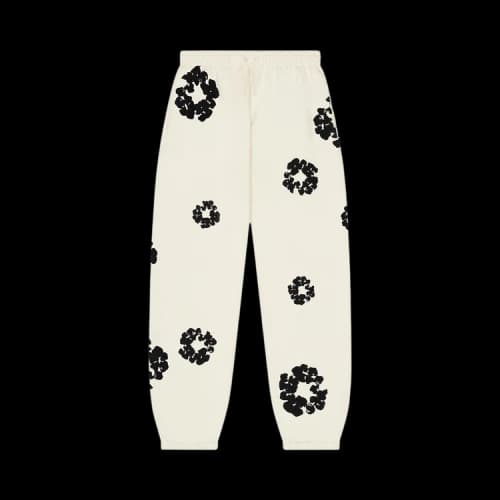Denim Tears Black Cotton Wreath Sweatpants 'Oatmeal'