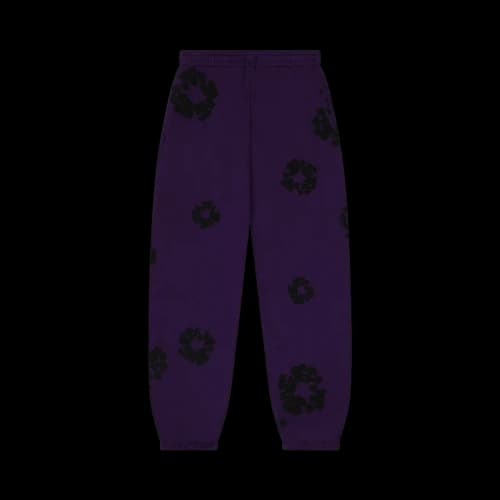 Denim Tears Black Cotton Wreath Sweatpants 'Purple'