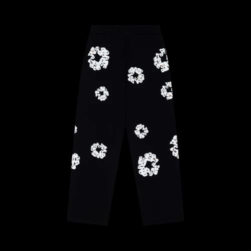 Denim Tears Rhinestone Cotton Wreath Sweatpants 'Black'