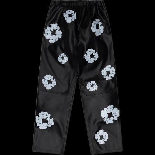 Denim Tears Leather Cotton Wreath Sweatpants 'Black'