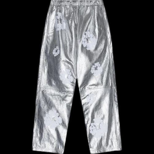 Denim Tears Leather Cotton Wreath Sweatpants 'Silver'