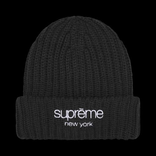 Supreme Chunky Rib Classic Logo Beanie 'Black'