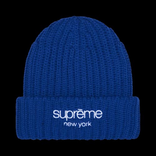 Supreme Chunky Rib Classic Logo Beanie 'Royal'