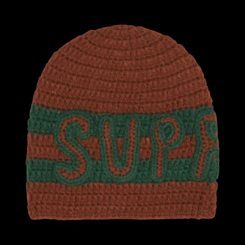 Supreme Crochet Logo Beanie 'Brown'