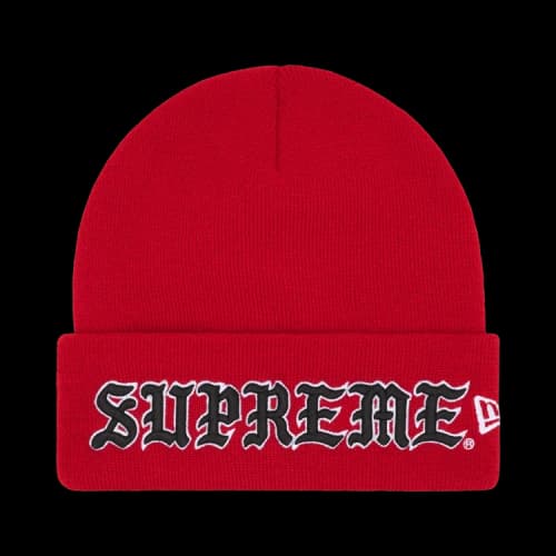 Supreme New Era Old English Beanie 'Red'