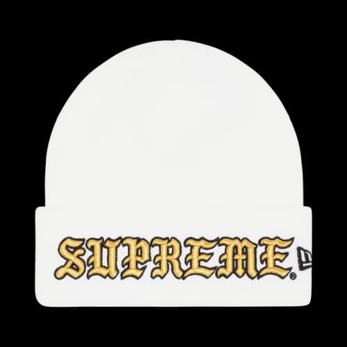 Supreme New Era Old English Beanie 'White'