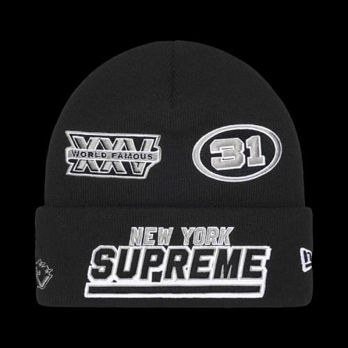 Supreme New Era Football Beanie 'Black'