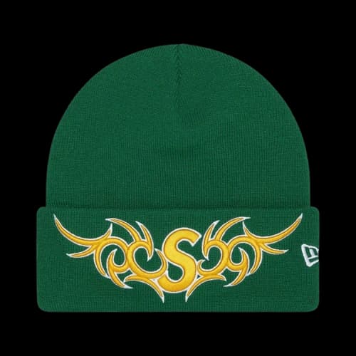 Supreme New Era Tribal S Logo Beanie 'Green'