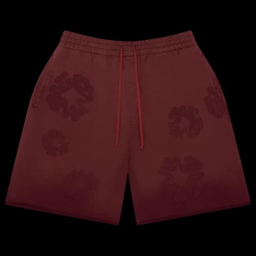 Denim Tears Faded Mono Cotton Wreath Sweatshorts 'Beet Root'