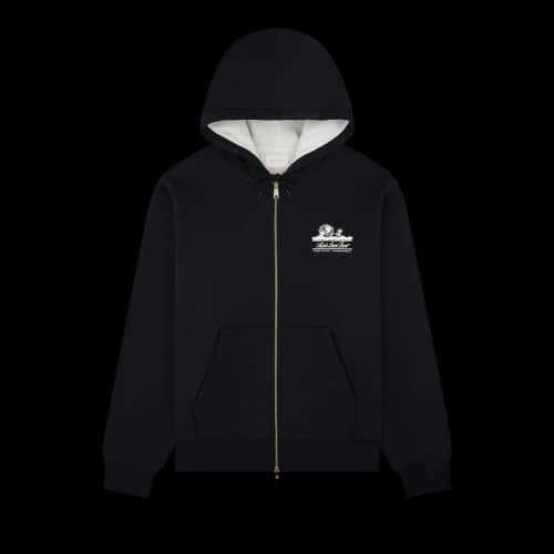 Aimé Leon Dore Unisphere Waffle Lined Full-Zip Hoodie 'Jet Black'