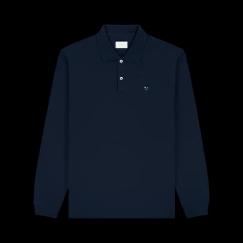 Aimé Leon Dore Long-Sleeve Crest Piqué Polo 'Navy Blazer'