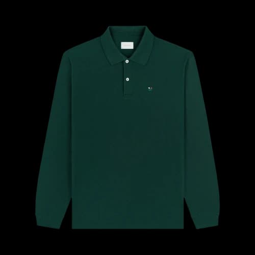 Aimé Leon Dore Long-Sleeve Crest Piqué Polo 'Pine Grove'
