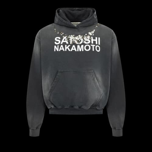 Satoshi Nakamoto Ice Hoodie 'Washed Black'