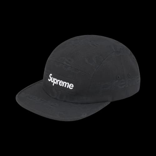 Supreme Jacquard Logos Denim Camp Cap 'Black'