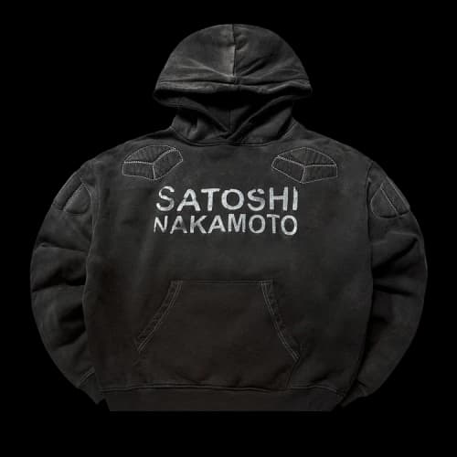 Satoshi Nakamoto Moto Hoodie 'Washed Black'