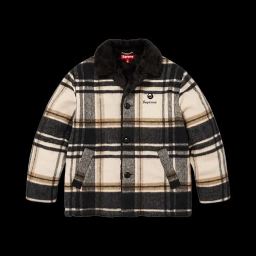 Supreme Plaid Car Coat 'Cream'
