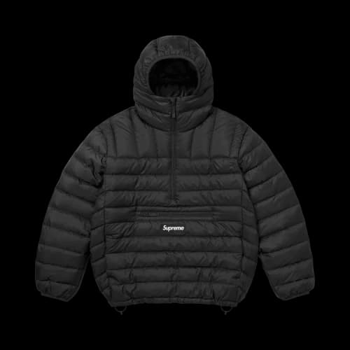 Supreme Micro Down Half Zip Hooded Pullover 'Black'