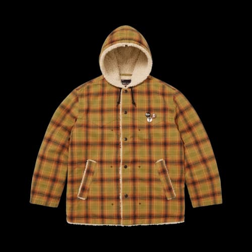 Supreme x Number (N)Ine Faux Shearling Hooded Coat 'Plaid'
