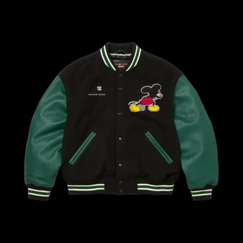 Supreme x Number (N)Ine x Mickey Mouse Varsity Jacket 'Black'