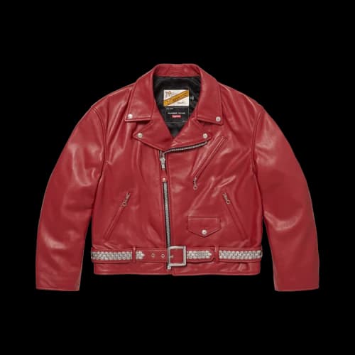 Supreme x Number (N)Ine x Schott Perfecto Leather Jacket 'Red'