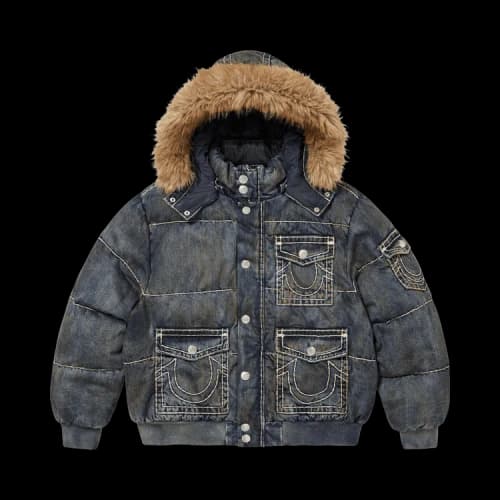 Supreme x True Religion Puffer Jacket 'Dirty Indigo'