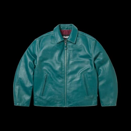 Supreme x Schott Leather Racer Jacket 'Teal'