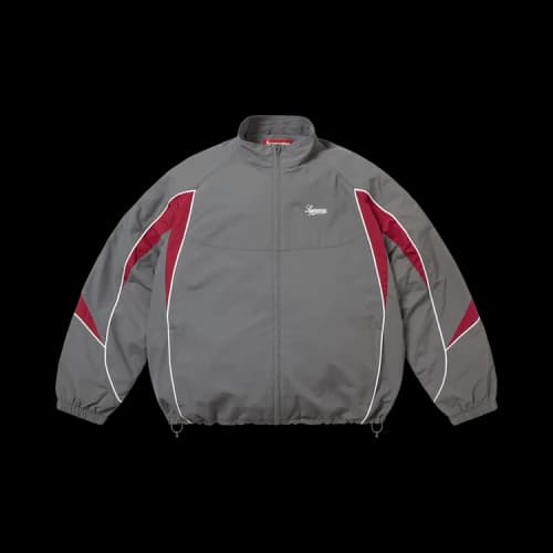 Supreme Contrast Piping Track Jacket 'Grey'