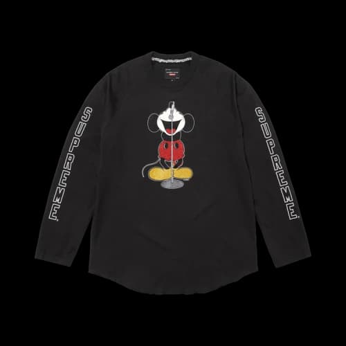 Supreme x Number (N)Ine x Mickey Mouse Raglan Long-Sleeve Top 'Black'