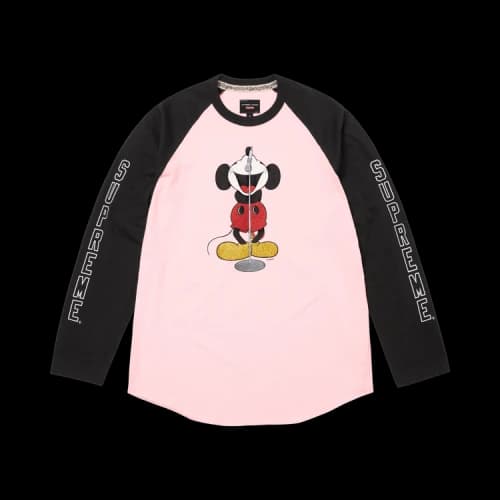 Supreme x Number (N)Ine x Mickey Mouse Raglan Long-Sleeve Top 'Pink'