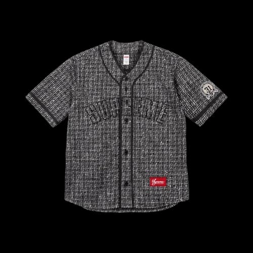 Supreme Bouclé Baseball Jersey 'Black'