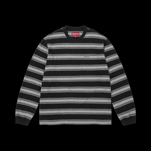 Supreme Stripe Pocket Long-Sleeve Top 'Black'