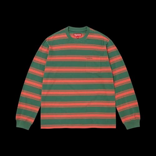 Supreme Stripe Pocket Long-Sleeve Top 'Green'