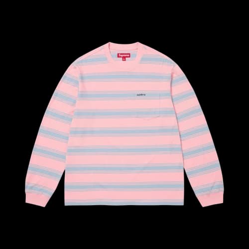 Supreme Stripe Pocket Long-Sleeve Top 'Pink'