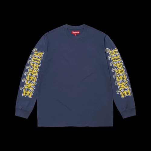 Supreme Intarsia Sleeve Long-Sleeve Top 'Navy'