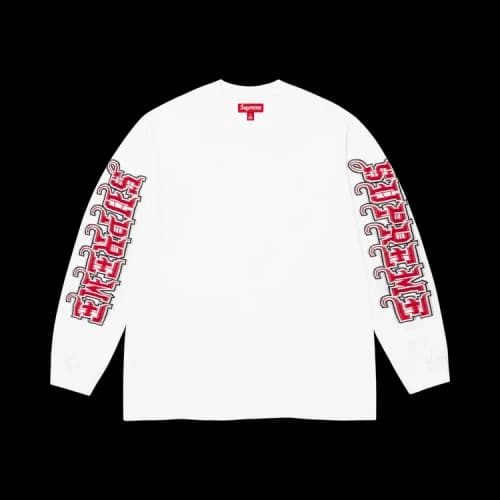 Supreme Intarsia Sleeve Long-Sleeve Top 'White'