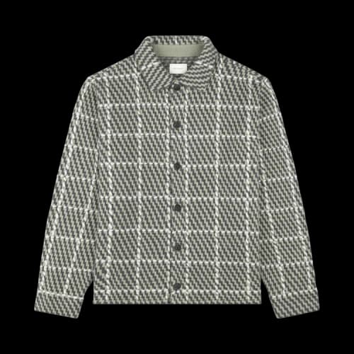 Aimé Leon Dore Plaid Hand-Knit Overshirt 'Stone Plaid'