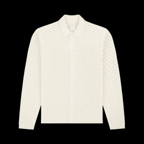 Aimé Leon Dore Knit Polo Cardigan 'Pristine'