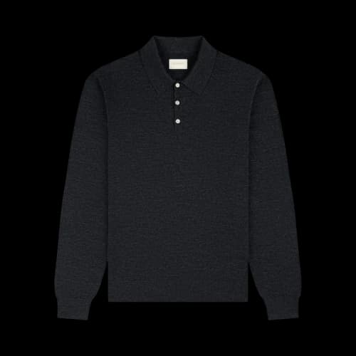 Aimé Leon Dore Long-Sleeve Merino Polo 'Charcoal'