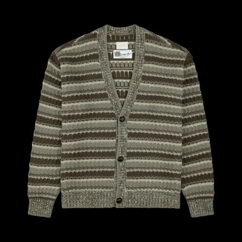 Aimé Leon Dore Jacquard Striped Cardigan 'Brown Multi'