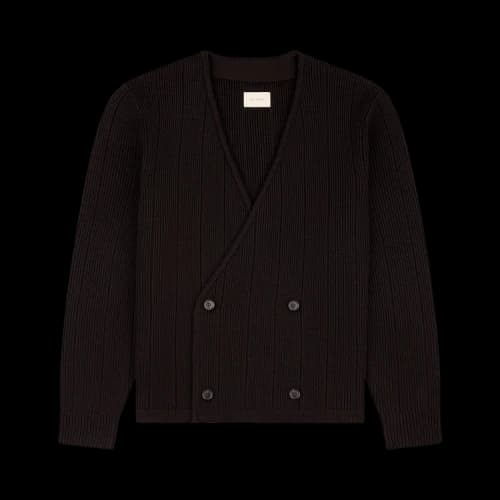 Aimé Leon Dore Double-Breasted Merino Cardigan 'Brown'