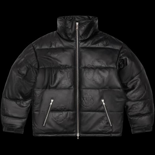 Denim Tears Embossed Leather Wreath Puffer 'Black'