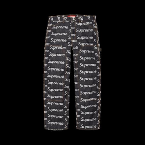 Supreme Jacquard Logos Double Knee Denim Painter Jean 'Rigid Indigo'